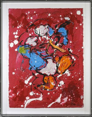 Don Ken - Gemengde techniek op papier, Gogogo - Ingelijst kopen? Bied vanaf 1!