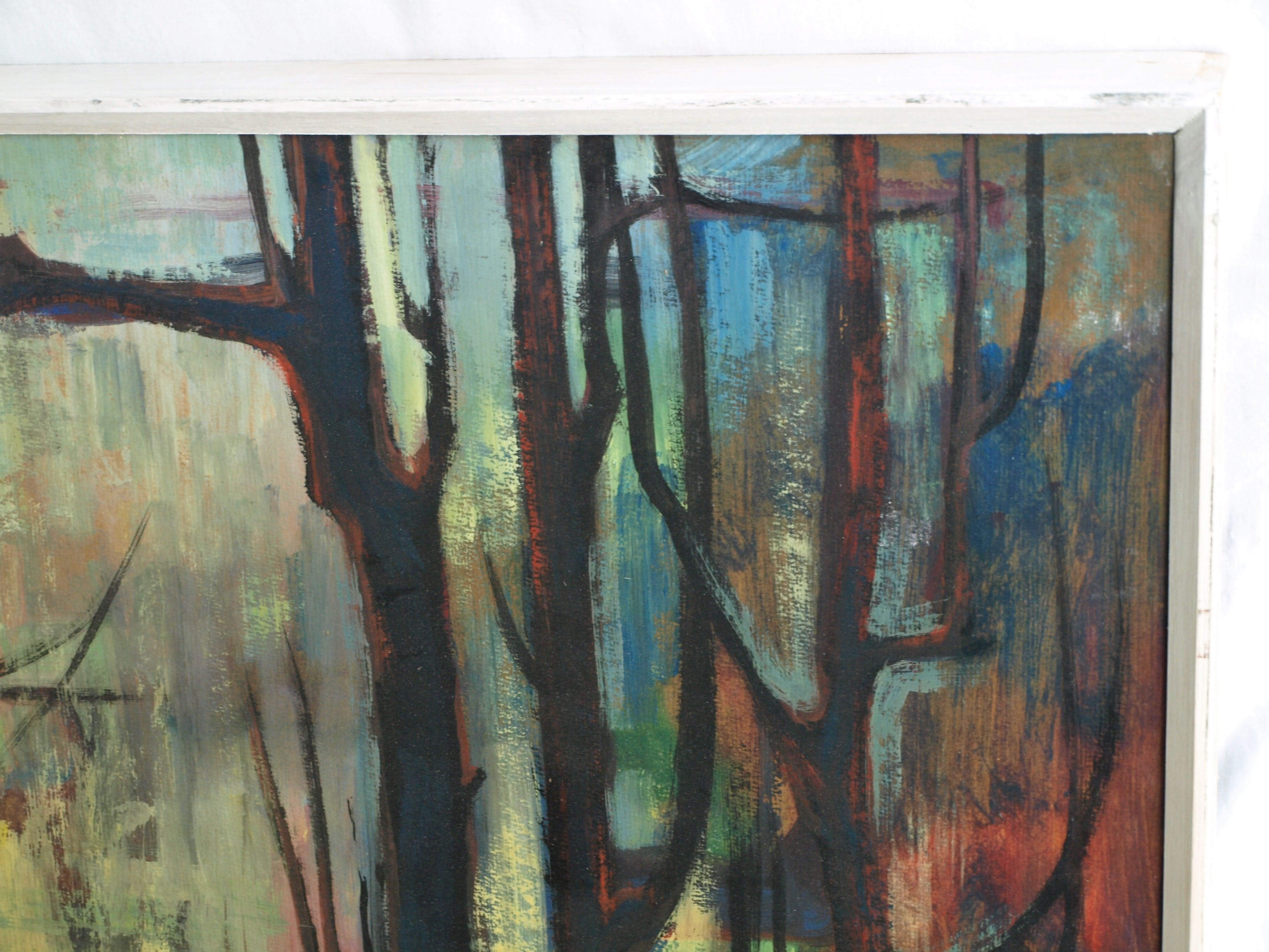 Klaas Pijlman - Olieverf op board , Bosgezicht – ingelijst – 1960 – ‘Bergense School’ kopen? Bied vanaf 190!