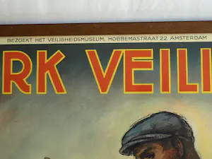 Hans Bolleman - Ingelijst affiche , Werk veilig! Denk aan moeder - 1942 kopen? Bied vanaf 100!