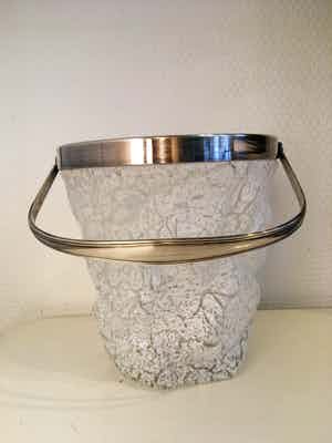 WMF - Frosted glas, verzilverde ijsemmer verkocht voor € 45!