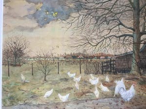 Niet of onleesbaar gesigneerd - Boerenerf met kippen kopen? Bied vanaf 10!