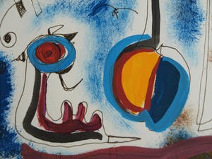 Jasper Banen - Gemengde techniek , “Hemelfamilie” – gesigneerd & ingelijst – 2005 kopen? Bied vanaf 45!