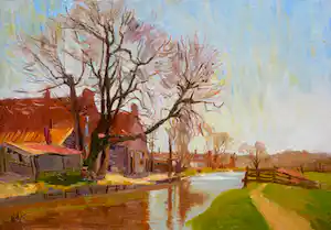 Edzard Koning - Maroufle: polderlandschap met boerderij verkocht voor € 175!
