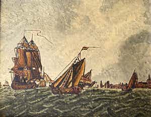 Niet of onleesbaar gesigneerd - Hollandse school - zee verkocht voor € 1!