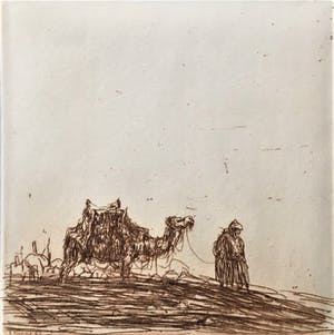 Simon Koene - Figuur met kameel afdalend vanaf hoogte kopen? Bied vanaf 15!