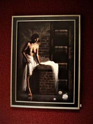 Roger Braun - Prachtig realistisch acrylverf/doek "Badende bruid" 2003 kopen? Bied vanaf 550!
