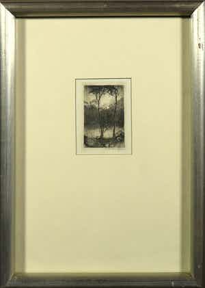 Jan Mankes - Ets, Bomengroep aan ven verkocht voor € 500!