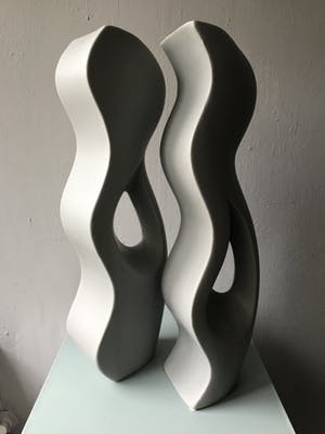 Marianne Bey - Two vases grey kopen? Bied vanaf 35!