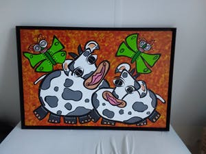 Caja Wong Chung - 2 vrolijke koeien kopen? Bied vanaf 400!