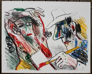 Anton Martineau - De schilder en zijn model, litho kopen? Bied vanaf 60!