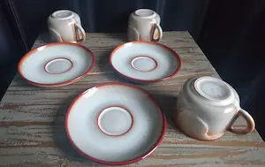 Potterie De Driehoek - Kop- en schotels servies "Zuiderzee" (1982) kopen? Bied vanaf 1!