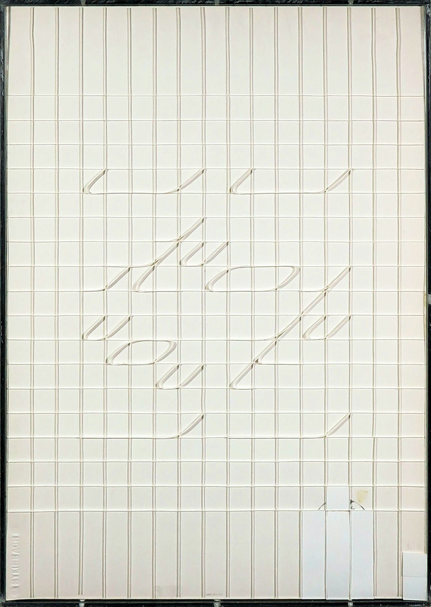 Wim Smits - Collage en potlood, Mathematical writing - Ingelijst verkocht voor € 100!