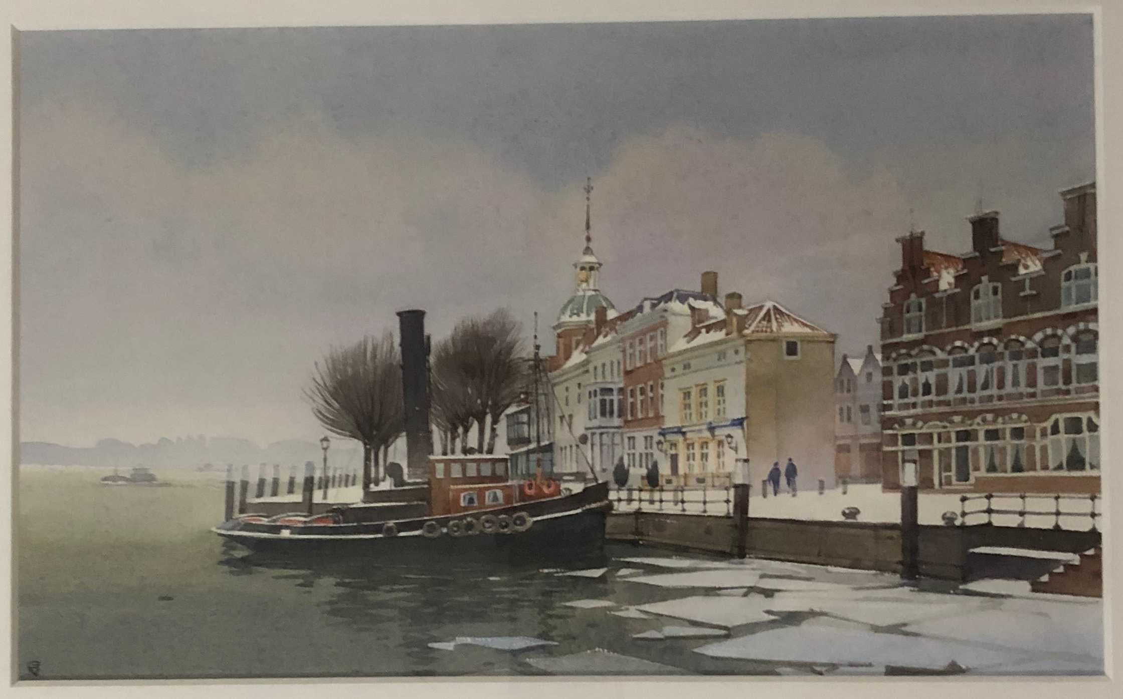 Gerrit Neven - Sleepboot in winterhaven. kopen? Bied vanaf 500!