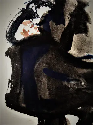 Felix van de Beek - vroeg (figuratief) Jaren 60 Gouache/Inkt "de marktvrouw" in fraaie lijst! kopen? Bied vanaf 89!