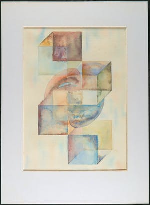Piet van Mook - Aquarel, Geometrische Compositie kopen? Bied vanaf 45!