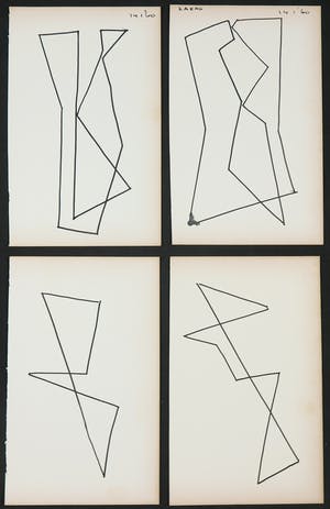 Siep van den Berg - Lot van vier abstracte composities kopen? Bied vanaf 1!