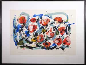 Nic Jonk - Zeefdruk, Roses - Ingelijst (Groot) verkocht voor € 1!