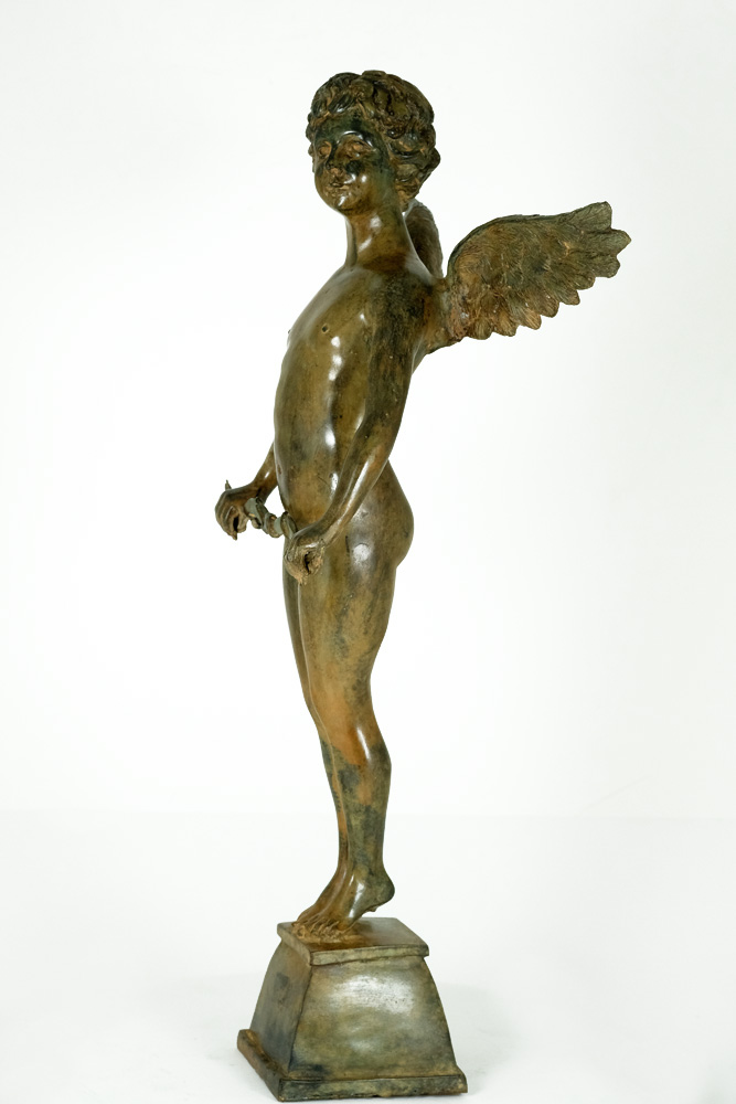 Pierre Chenet - Bronzen sculptuur van engel met boog (cupido) kopen? Bied vanaf 349!