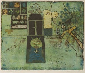 Michel van Overbeeke - Kleurenets, Uitgeraapte muren van weerstand (...) - Ingelijst kopen? Bied vanaf 35!