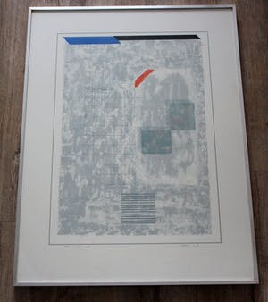 Piet Zegveld - zeefdruk: geometrische voorstelling - 1987 kopen? Bied vanaf 35!