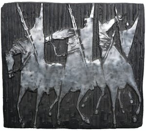 Niet of onleesbaar gesigneerd - Haut-reliëf, Z.T. (drie ruiters te paard) kopen? Bied vanaf 1!