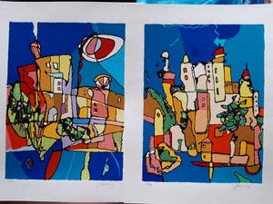 Jan Latinne - 2 zeefdrukken - zonder titel kopen? Bied vanaf 110!