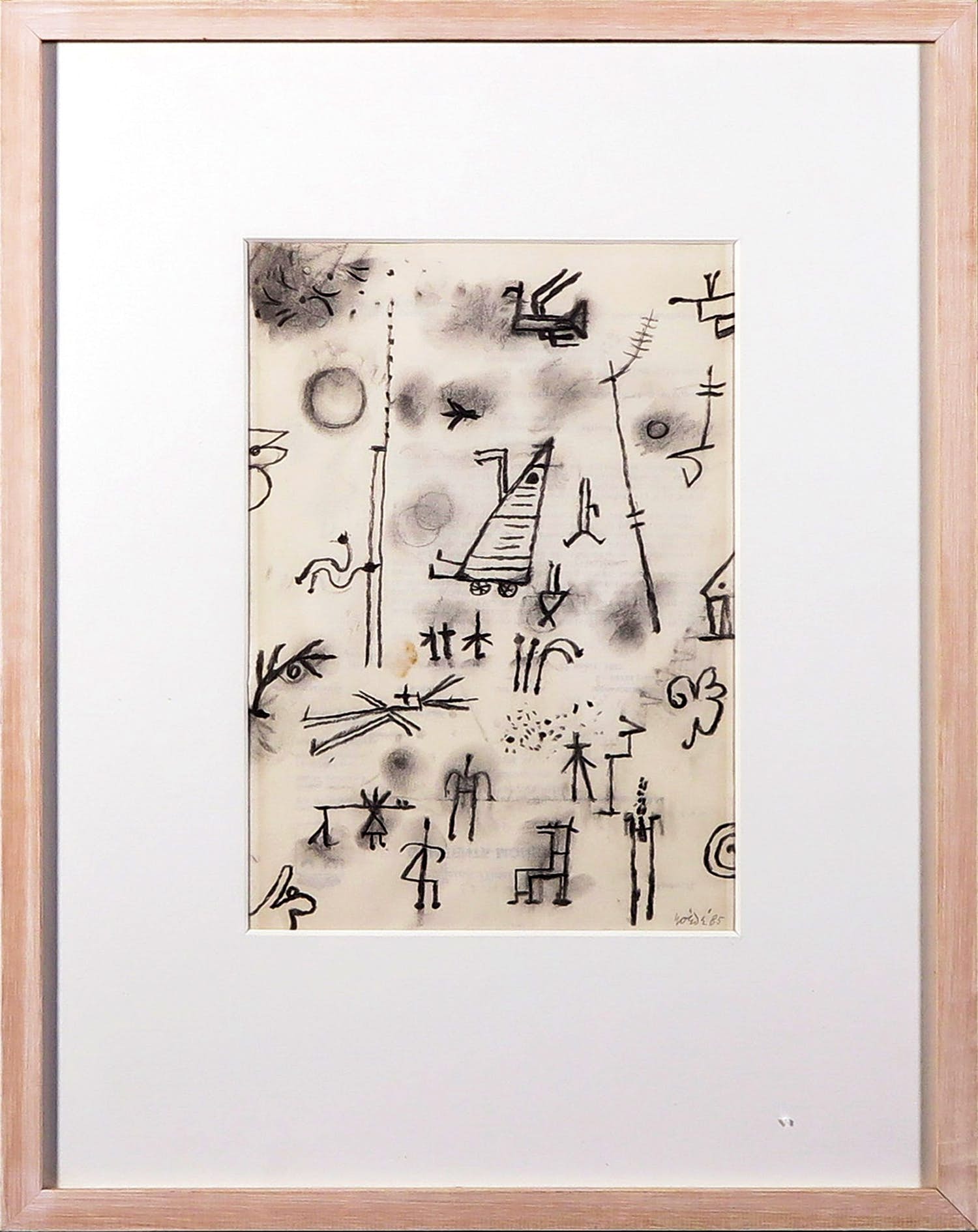 Jan Roede - tekening ‘zonder titel’ - 1985 verkocht voor € 150!