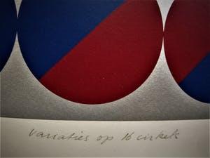 Rob Schotman - Intrigerend jaren 60 PoP Art Litho - variaties op een cirkel - gesigneerd kopen? Bied vanaf 10!