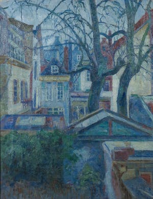 Herman Kuyt - Olieverf op doek, Gezicht op binnentuinen - Ingelijst kopen? Bied vanaf 100!