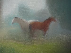 Alberto Taboada - Paarden aan de oever van de Waal -pastel 1977- kopen? Bied vanaf 1!