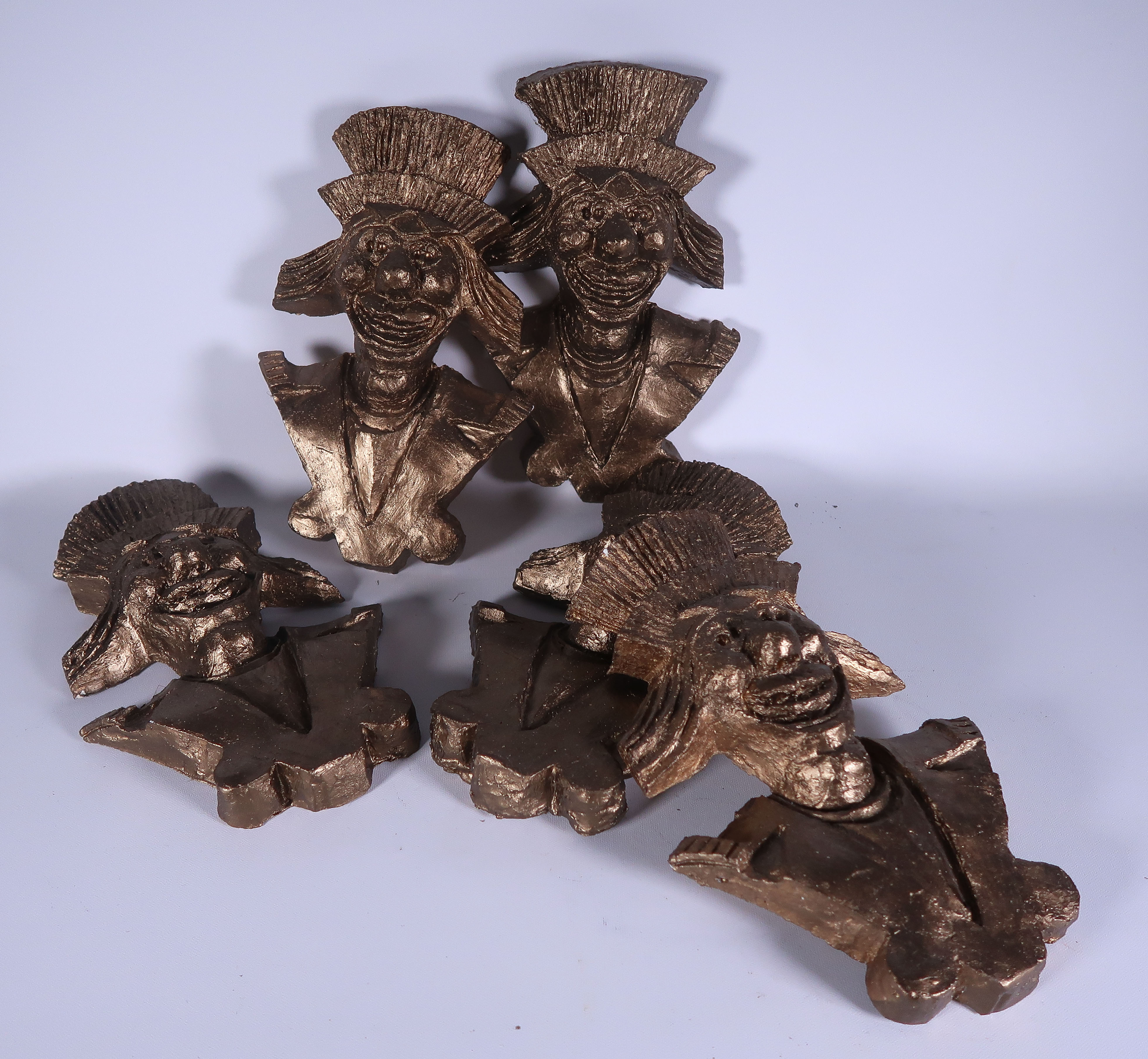 Toon Gielen - Beschilderd keramiek, Lot van vijf clowntjes kopen? Bied vanaf 1!