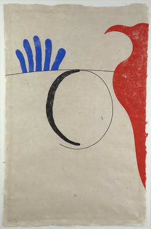 Tiddo Nieboer - Houtsnede op Japans papier, Zonder titel - Ingelijst (Groot) kopen? Bied vanaf 1!