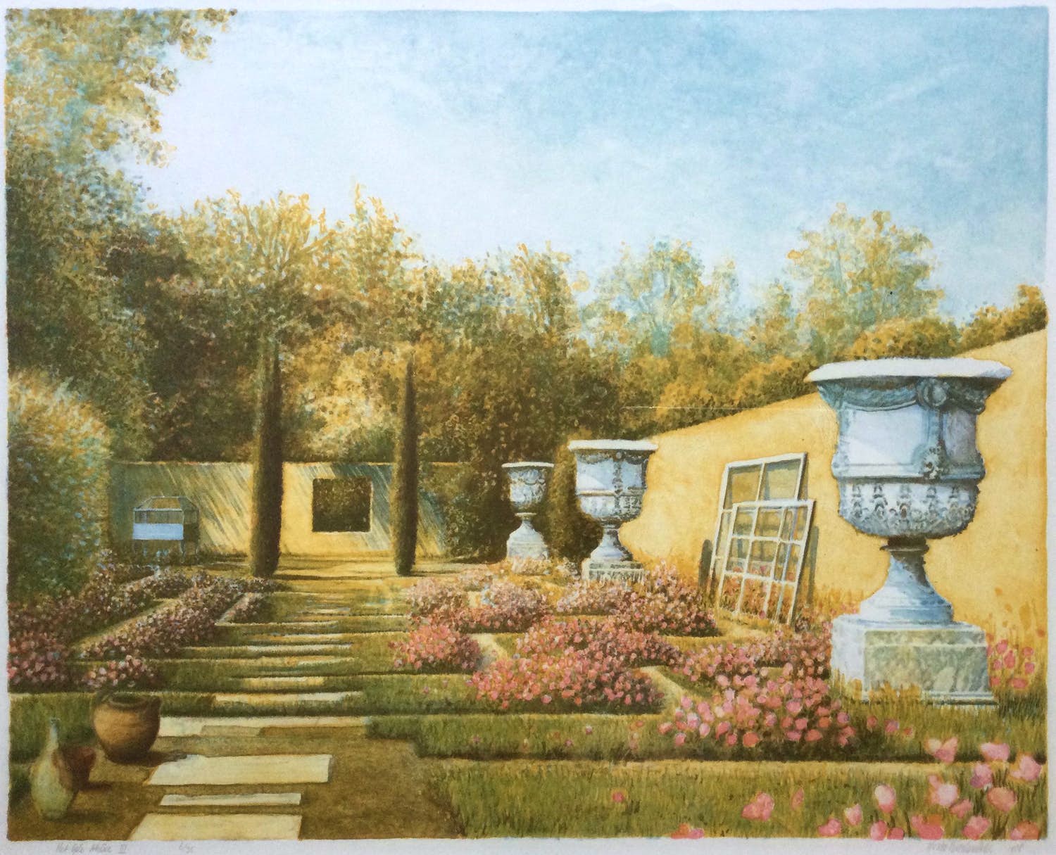 Wouter Hisschemoller - Het Gele Atelier III | kleurrijke litho - ingelijst kopen? Bied vanaf 1!