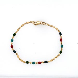18K Goud - gouden armband met geemailleerde gouden kralen, 5,15gr kopen? Bied vanaf 210!