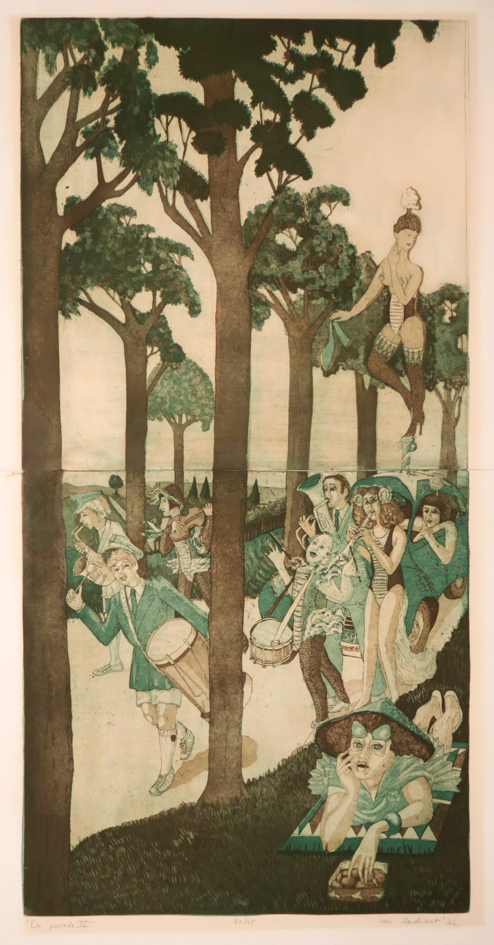 Cees Landsaat - Ets en aquatint, De parade IV kopen? Bied vanaf 1!