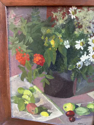 Joop Willems - Fruit en bloemen stilleven kopen? Bied vanaf 135!