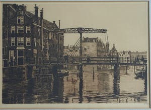 Willem Witsen - Ingelijste ets , Uilenburg I, Amsterdam – 1911 kopen? Bied vanaf 1!