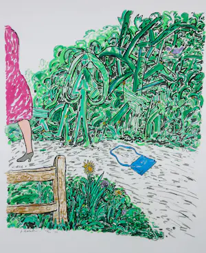 Pieter Holstein - Zeefdruk op papier, Damestasje - Ingelijst kopen? Bied vanaf 80!