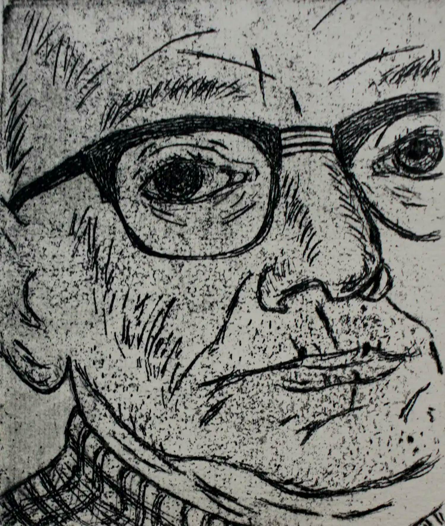 Jos van den Berg - Ets: Zelfportret verkocht voor € 45!