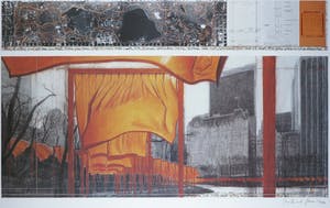 Christo - Handgesigneerd exemplaar The Gates met stukje stof - Ingelijst (Groot) kopen? Bied vanaf 1!