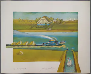 Rob Clous - gesigneerde ets - Het slepertje kopen? Bied vanaf 49!