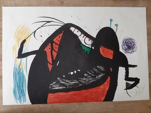 Joan Miro - L'Aïeule des 10,000 Âges, grote, zeldzame handgesigneerde litho kopen? Bied vanaf 3500!
