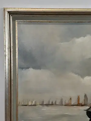 Gustave Helinck - Impressionistisch Zeezicht met Zeilboten kopen? Bied vanaf 575!