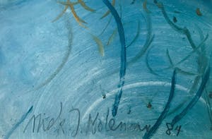 Niek Molenaar - Storm 1984 - gouache (ingelijst) + boek Op zoek naar de grot kopen? Bied vanaf 110!