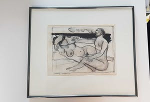 Corneille - Originele houtskool + Hugo Claus handgeschreven gedicht kopen? Bied vanaf 1550!