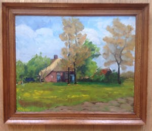 Niet of onleesbaar gesigneerd - Olieverf op paneel - Landschap kopen? Bied vanaf 10!