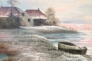 Jan de Kok - Verstild Winters Waterlandschap - in fraaie vergulden lijst(!) kopen? Bied vanaf 10!