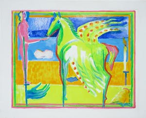 Joe Wols - Acryl op papier, Feeding of Pegasus kopen? Bied vanaf 1!