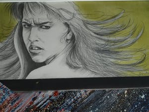 Dirk Visser - Groot, ingelijst, Gemengde techniek , ‘Gesnoerd geweten’ – 1987 kopen? Bied vanaf 50!