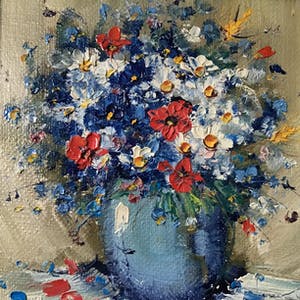 Niet of onleesbaar gesigneerd - Pot bloemen. kopen? Bied vanaf 1!